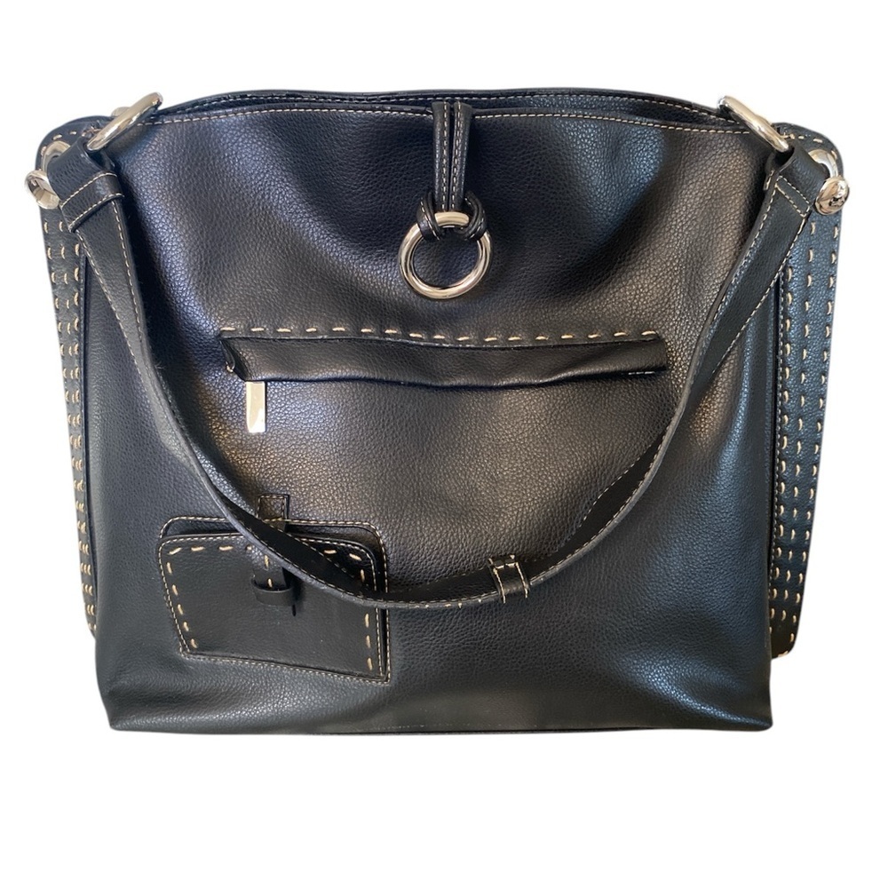 Faux  leather black purse